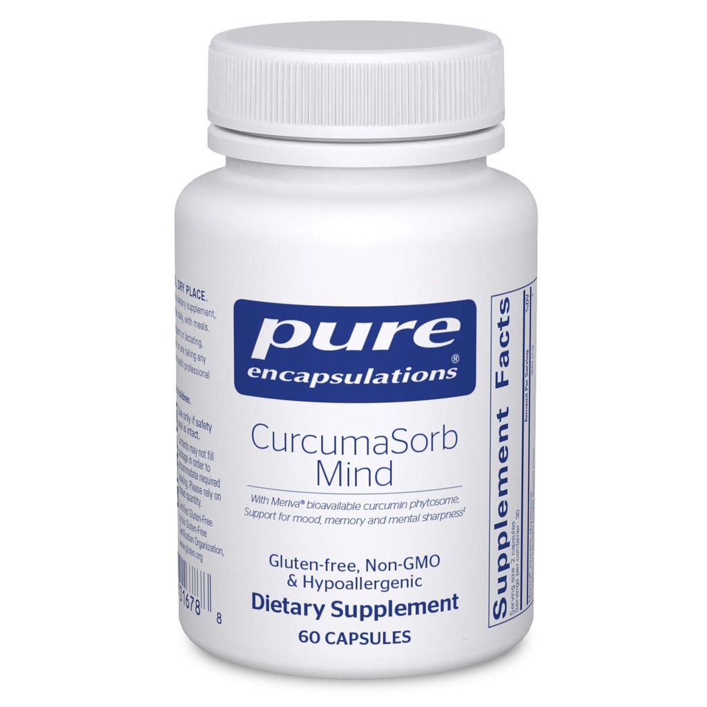 Pure Encapsulations CurcumaSorb Mind | Memory, Sharpness, Cognitive Function을 지원하는 보충 교재 | 60 캡슐