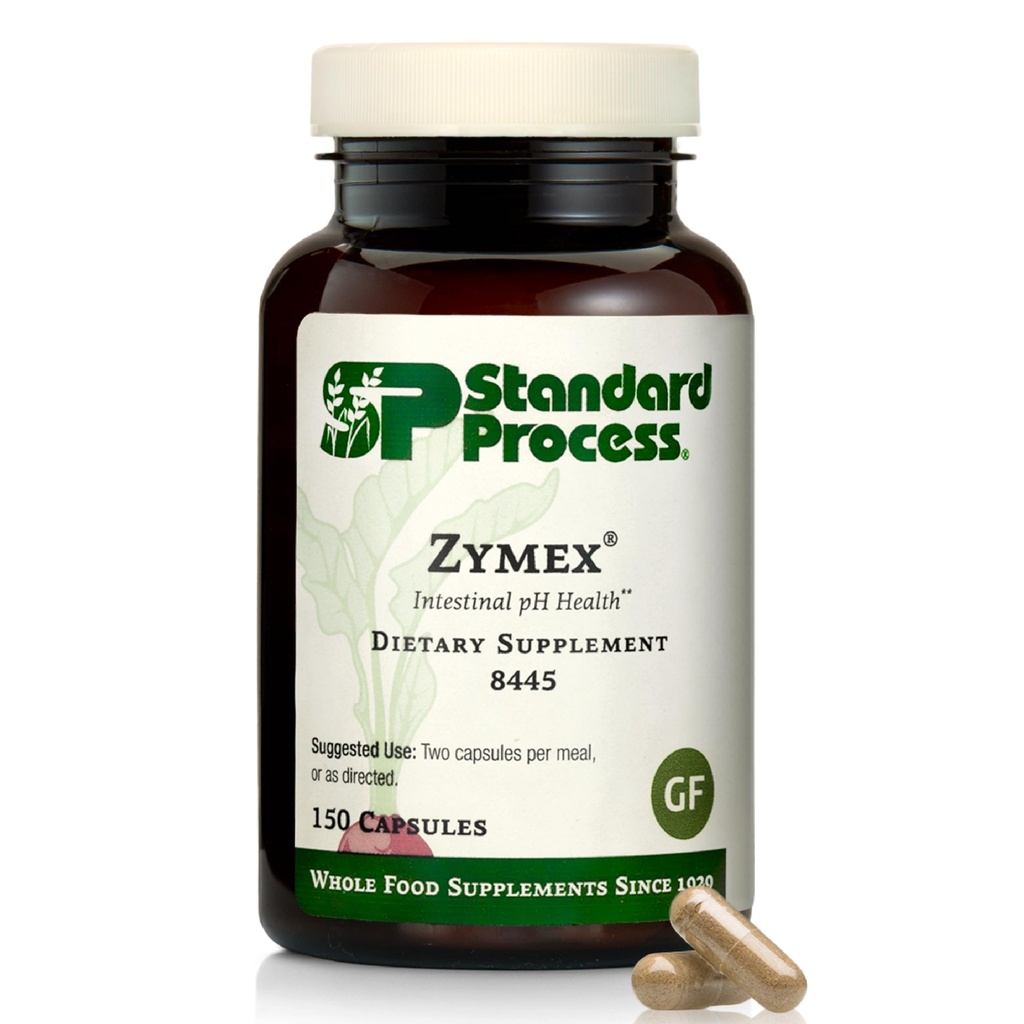 표준 프로세스 Zymex 캡슐 - 소화 건강 지원 - Intestinal Health & Balanced pH 지원 - 쌀 Bran, 스페인어 모스, 당근 및 베테스와 Gut 건강 보충 - 150 캡슐