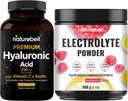 NatureBell Hyaluronic Acid Capsules with Biotin + Vitamin C & Electrolyte Hydration Powder 번들 팩 | 완전한 Beauty Care Complex | Real Coconut Water Electrolytes