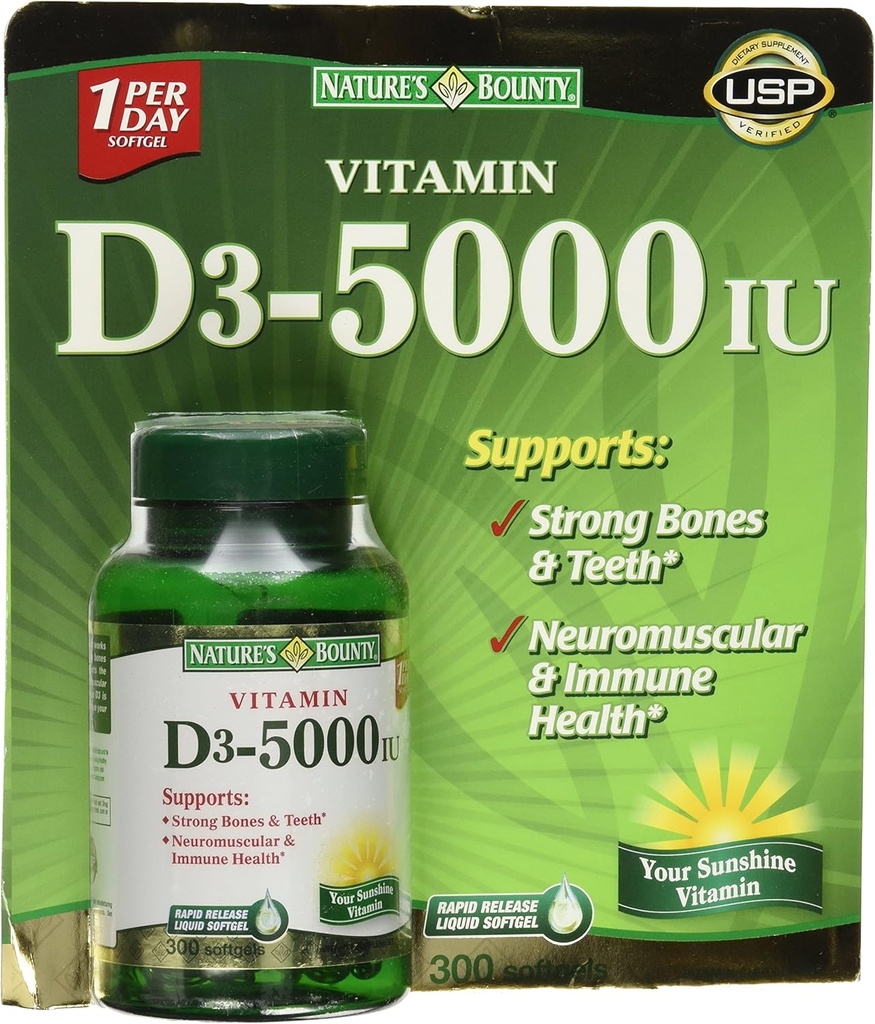 자연의 현상 비타민 D3 5000 IU, 300 Softgels
