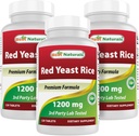 제일 자연적인 빨간 효모 밥 1200 mg (Non-GMO) 120의 정제 (120의 조사 3)의 포장)