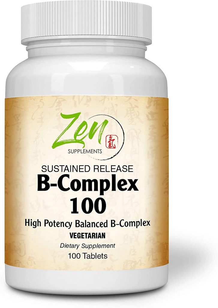 B 복합 비타민 보충 - B 비타민 보충 복합체 Folic 산, Biotin, Inositol - Immune & Cardio 건강, 에너지 대사 - 100 Sustained-Release 정제