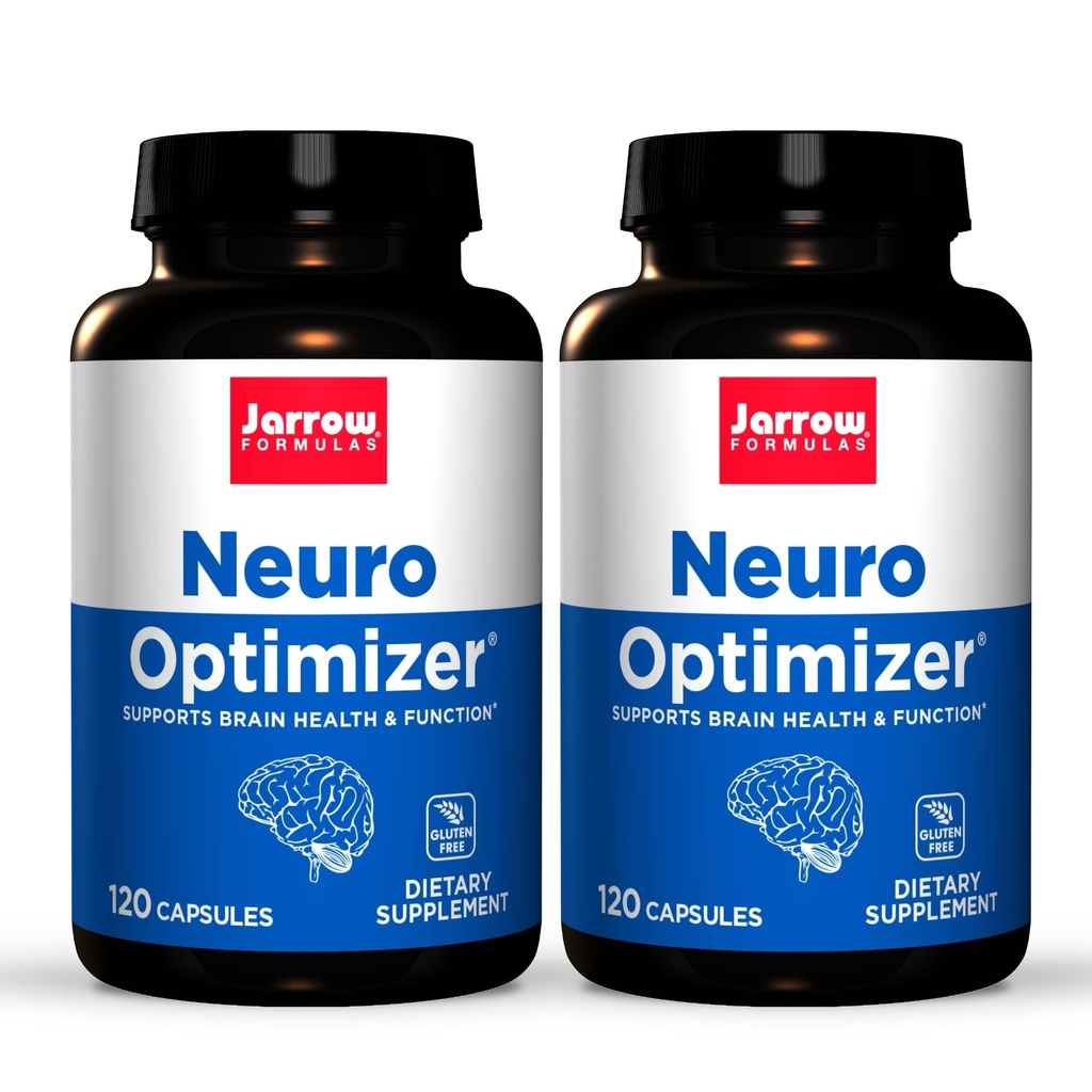 Jarrow Formulas Neuro Optimizer - 120 캡슐, 2 팩 - 두뇌 건강 및 산화 방지제 지원 - 포함 7 Neuro Nutrients - 글루텐 무료 - 60 총 서빙