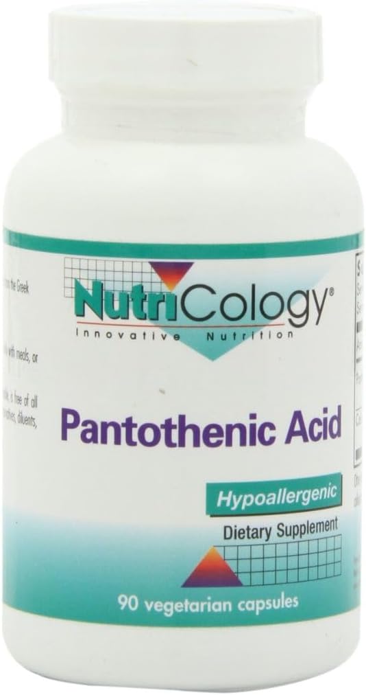 Nutricology Pantothenic 산 - 남자 & 여자를 위한 비타민 B5, 칼슘, 500mg 보충교재, 순수한, 유기, 채식 캡슐 - 90 조사