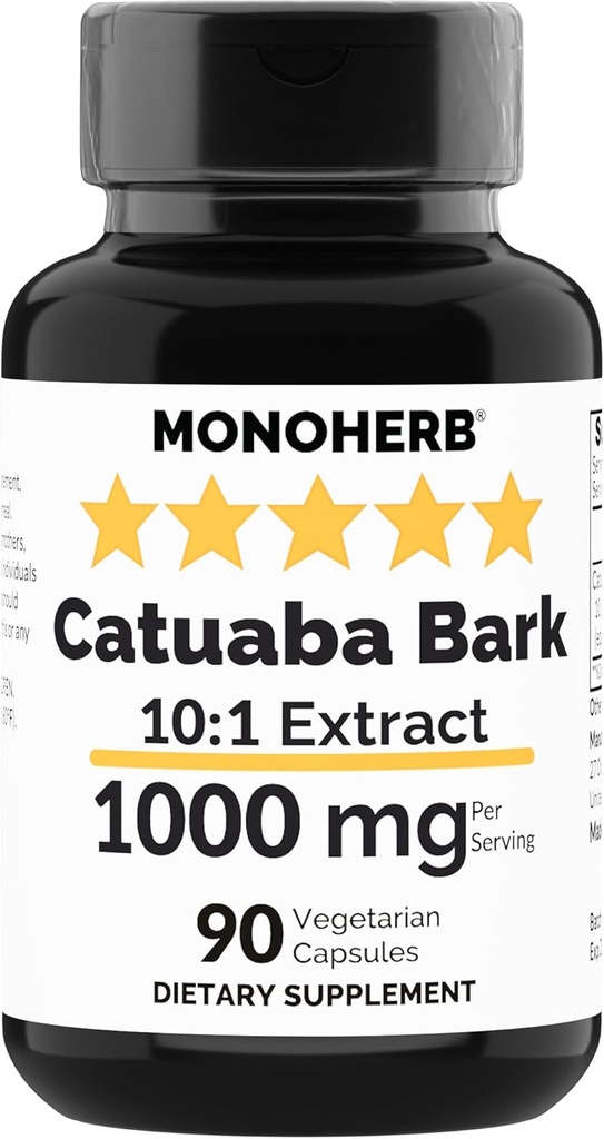 MONOHERB Catuaba 껍질 추출물 1000 mg - 90 채식 캡슐