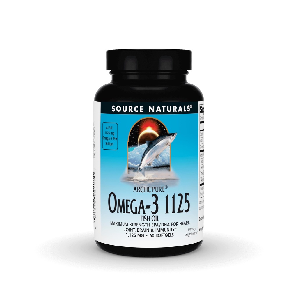근원 자연적인 북극 순수한 Omega-3 물고기 기름, 심장, 합동, 뇌 및 면제를 위한 최대 힘 EPA/DHA - 1125mg - 60 Softgels