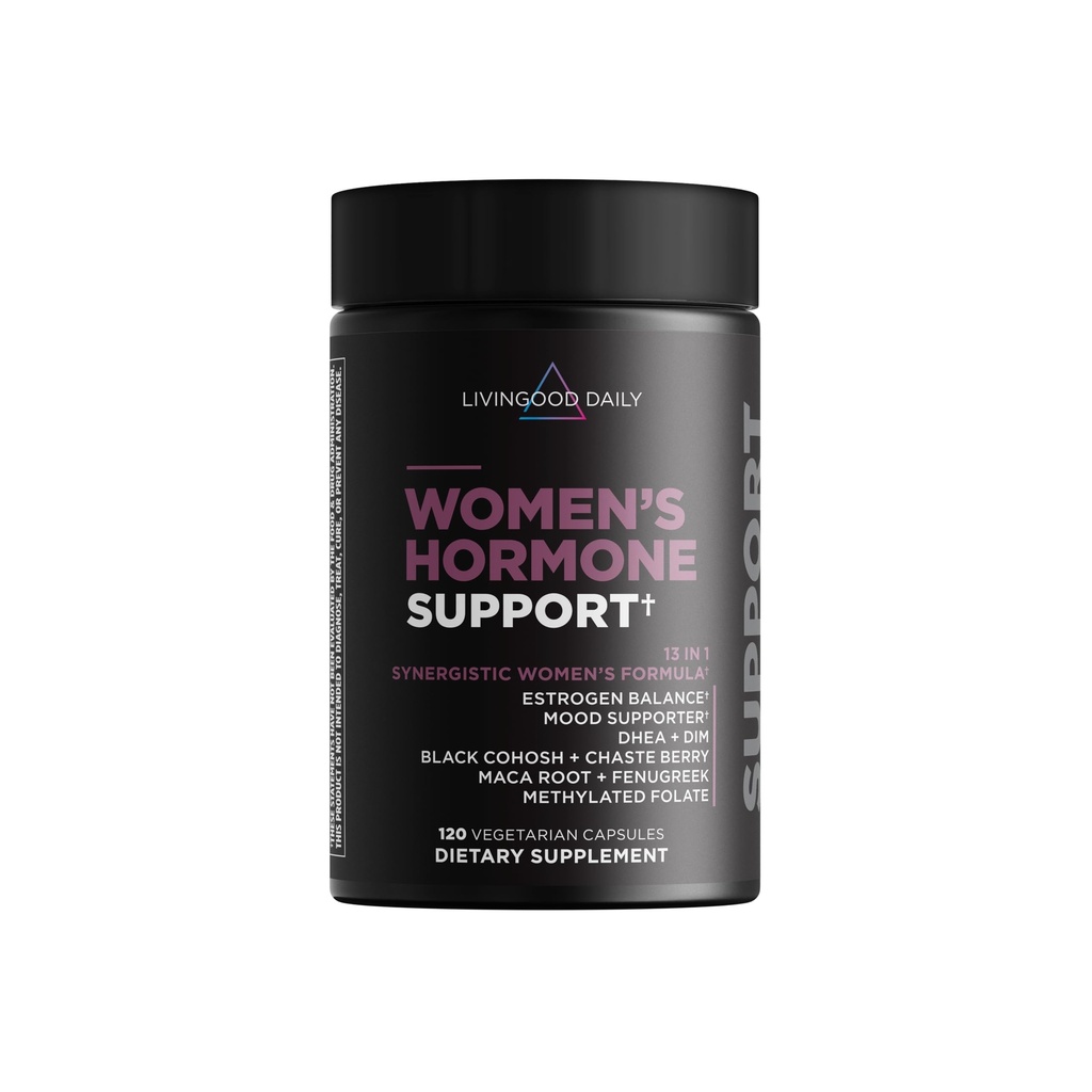 Livingood 매일 여자 호르몬 지원 보충교재, Fenugreek, 까만 코호시, Chasteberry, DIM, 자연적인 PMS & Menopause 지원, 비 GMO, 글루텐 자유로운, 채식 캡슐, 120 Ct를 가진 에스트로겐 균형