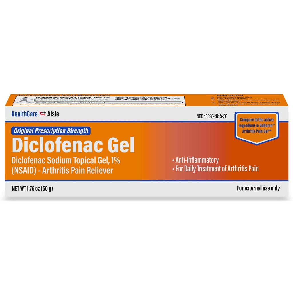 HealthCareAisle Diclofenac 젤, 1%의 관절염 고통 구호 - 50 g 관 - 본래 처방전 힘 (NSAID)