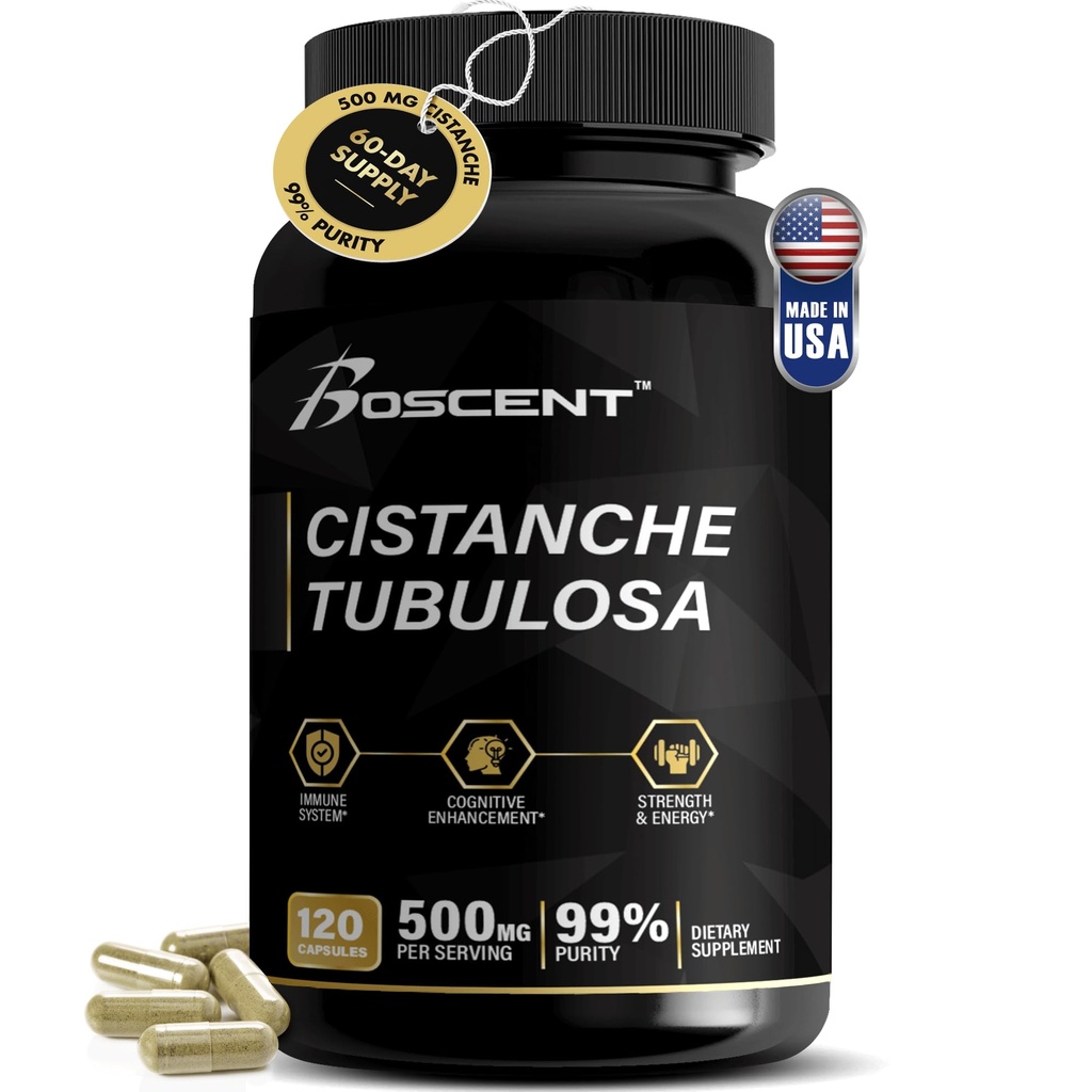 프리미엄 Cistanche Tubulosa 추출물 500mg (120 캡슐) - 50% Echinacosides, 10% Acteosides - Stamina, Immunity 및 기억을 위한 자연적인 Nootropic - 충전물 없음, 호르몬 균형 - 남자를 위한 힘 승압기