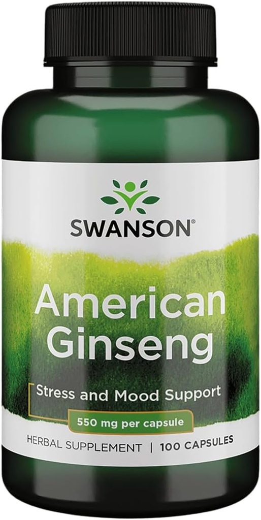 Swanson 프리미엄 브랜드 미국 인삼 550 밀리그램 100 캡슐