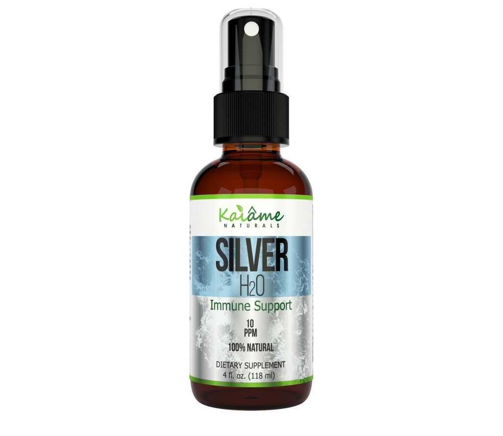 Kaiame Natural Immune Support Supplement, 성인, 어린이 및 애완 동물을위한 안전, 10 PPM, 유리 병에 큰 4 온스 스프레이