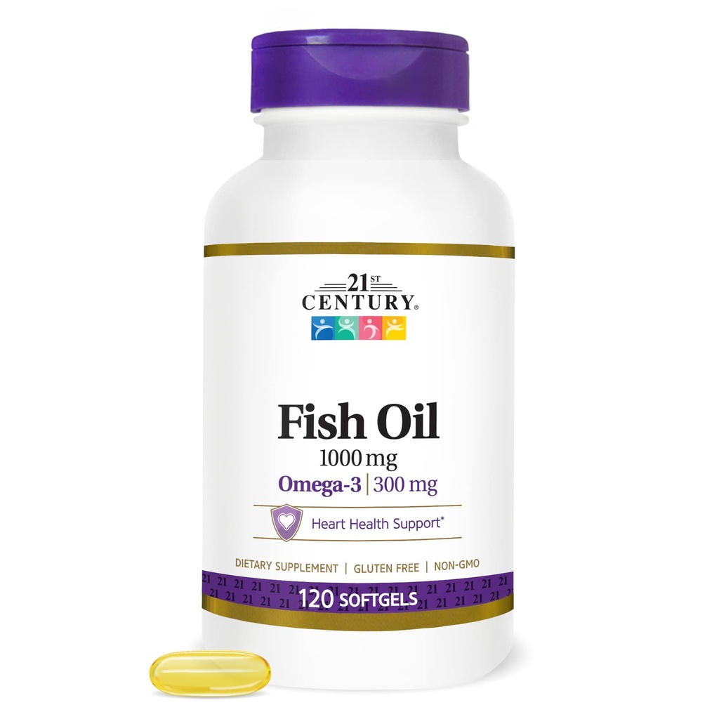 21 세기 물고기 기름 1000 mg Softgels, 120 조사