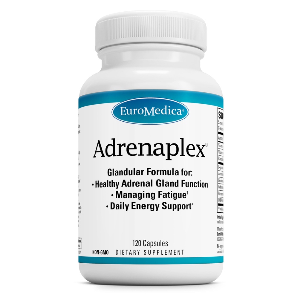 EuroMedica Adrenaplex - Adrenal Gland Function Supplement - 비타민 C & B6를 가진 동맥 지원 보충교재 - 건강한 Adrenal 기능을 지원하십시오 - 아이들의 도달을 유지하십시오 - 120의 캡슐