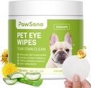 개 & 고양이를 위한 눈 닦음, Hypoallergenic 개 눈 닦음 세탁기술자, 자연적인 청소 손질 애완 동물 닦음은 눈물 얼룩, 눈 Debris, 출력, Mucus, 비 자극하는, 100 PC를 제거합니다