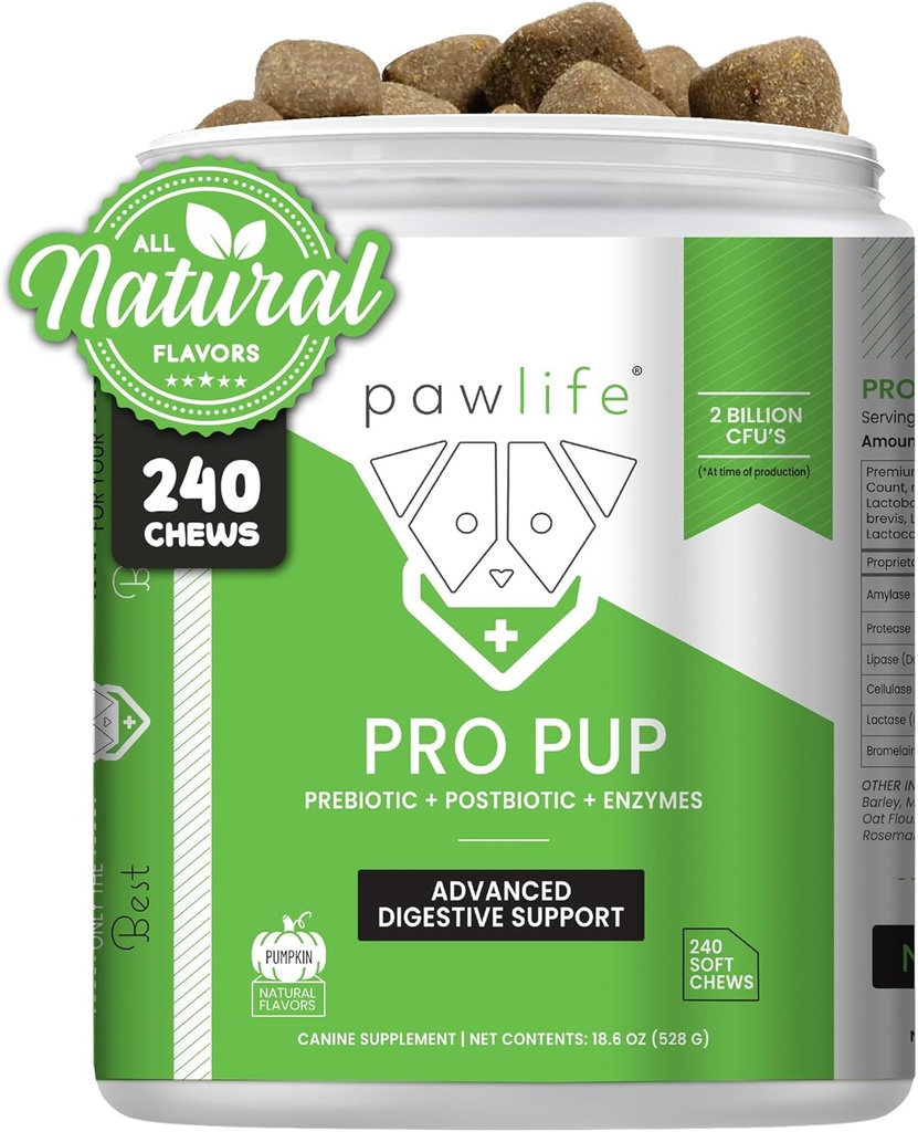 개를위한 Probiotics - 설사 릴리프, Gut 건강 지원, 변비 완화, 소화 건강 지원 - Vet 권장 개 Probiotics - 240 개 사랑 - 호박 맛
