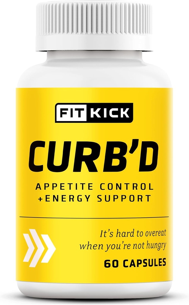 FITKICK Curb’D 캡슐 – 비 처방 식 식욕 및 크래킹 지원, 자연 추출물과 에너지 및 초점 공식 – 라즈베리 케톤, 그린 커피 콩 & 밀감속 Aurantium – 60 Vegan 캡슐