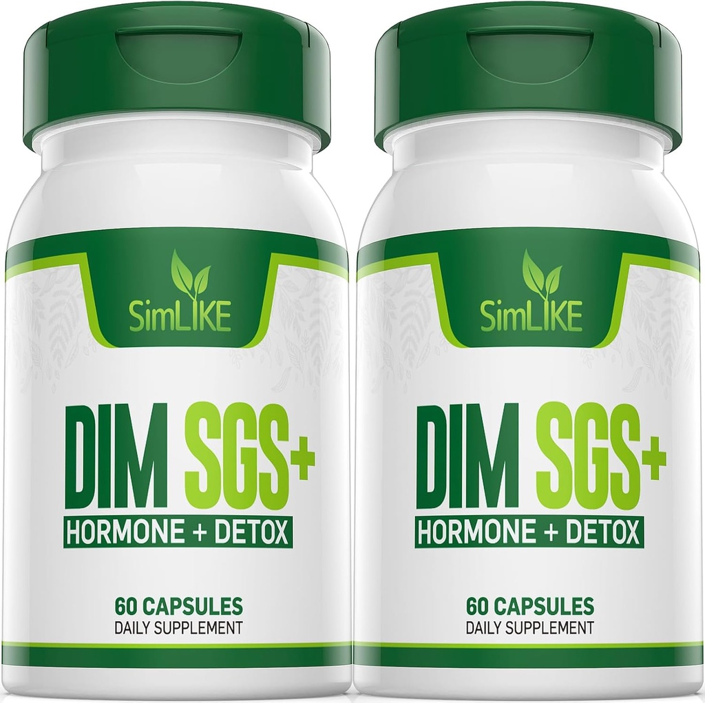 DIM SGS + - 호르몬 + 해독, 에너지 정상적인 에스트로겐 대사, 호르몬 균형, 호르몬 여드름 보충교재, 폐경기 지원, 도움 통제 식욕, 촉진 해독 (2 팩)