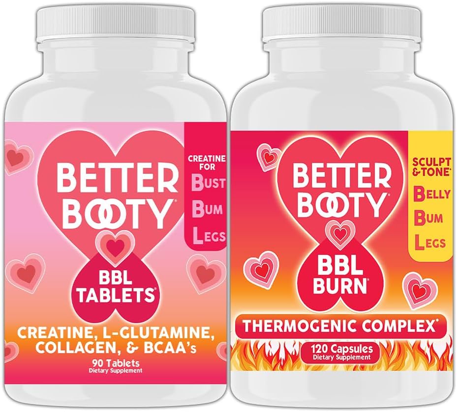 Angry는 더 나은 시동 여자의 Creatine BBL 결합을 보충합니다: BBL 정제 (90ct) w. Creatine, 글루타민, BCAA의, 교원질 + BBL 화상 열성 캡슐 (120ct)