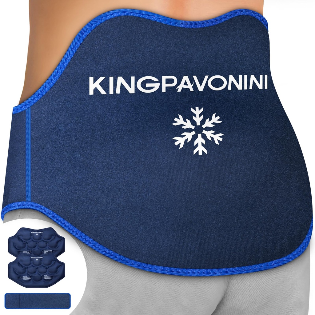 KingPavonini 확장 스트랩, 2 팩 재사용 할 수있는 더 낮은 뒤 젤 아이스 팩 루마바 수술, Sciatica, Herniated 디스크, Coccyx Pain, Cold/Hot Therapy