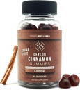 Ceylon Cinnamon Sugar-Free Gummies - 120ct | 서빙 당 2000mg | 산화 방지제 & 합동 지원 | Delicious Apple Pie 맛 | Vegan & Gluten-Free Cinnamon 보조제