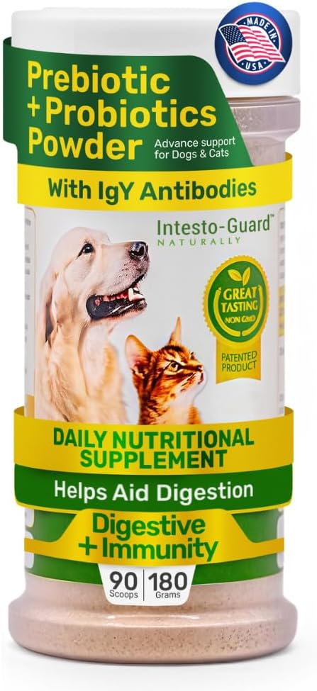 개 및 고양이 Bowel Digestive Immune 지원을위한 분말 Probiotics Gut Flora Nutrition Immunity (90 Scoop Pack 1)