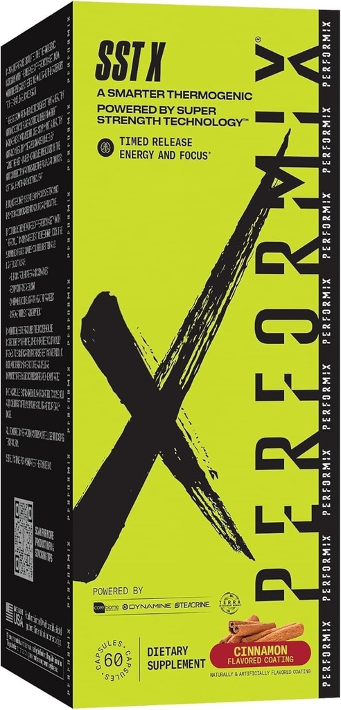 PERFORMIX SST X Timed Release Energy and Focus - 슈퍼 강도 기술에 의해 구동 - Cinnamon - 60 캡슐 (30 서빙)