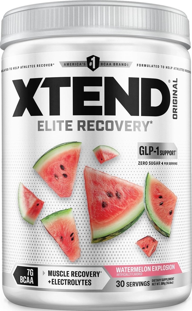 근육 회복 Hydration와 Lean 근육, 설탕 자유로운 Intra 및 포스트 운동 음료를 위한 Xtend 본래 BCAA 분말, 7g BCAAs 및 2.5g L 글루타민, 수박 폭발, 30의 서빙
