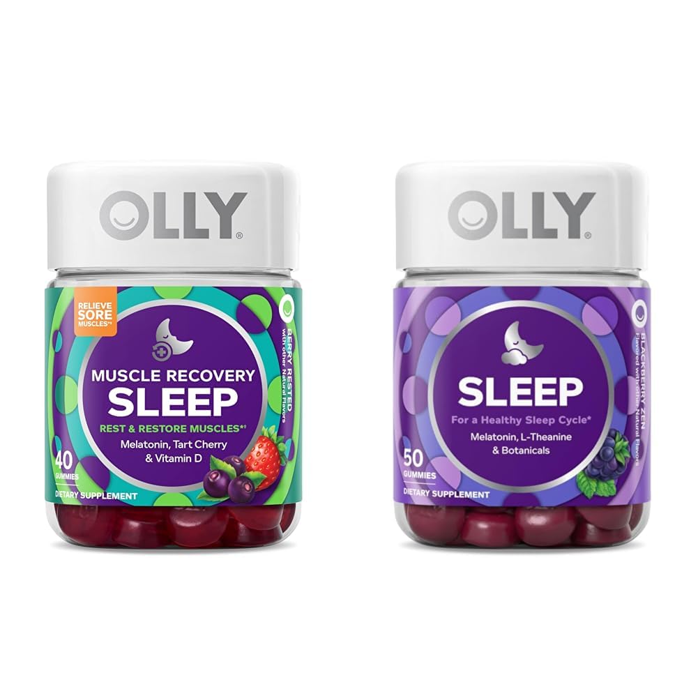 Melatonin, Tart Cherry, Vitamin D, 40 Count Sleep Gummy with Melatonin, L-Theanine, Chamomile, 50 Count