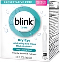 Blink Tears 윤활 Eye Drops Mild-Moderate 건조한 눈 .01 Fl Oz 25 조사
