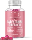 Biotin 10000mcg Gummies by Sweetheart Beauty - 여성, 남성 및 어린이를위한 머리 피부와 손톱을위한 Biotin Gummies - 헤어 비타민 Gummy - Vegan, Non-GMO, 60 Biotin Chewables for Faster Hair Growth