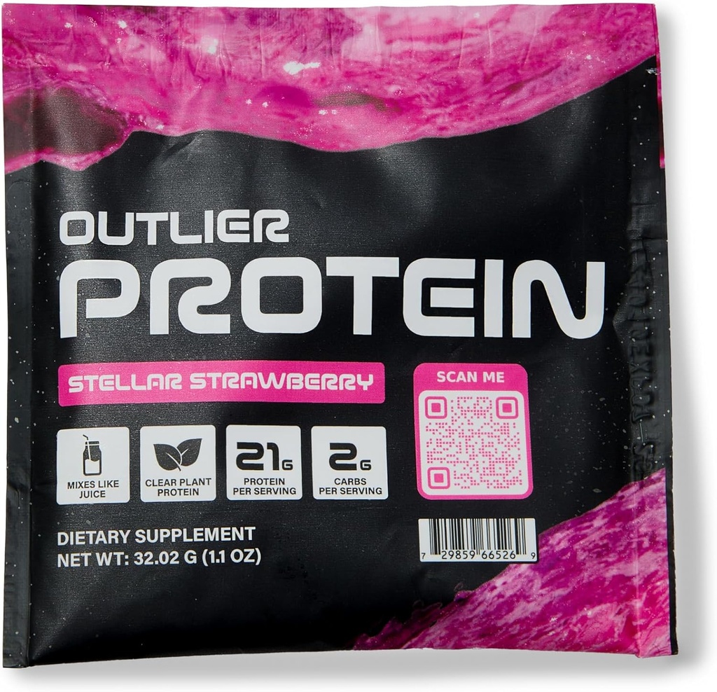 식물 기반 Clear Protein Strawberry - 채식주의자 및 채식주의자 - Digest, Gluten Free, Sugar Free, Dairy Free, Soy Free (25 단일 저장 패킷, Strawberry)