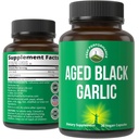 피크 성능 Aged 블랙 마늘 캡슐. Cholesterol, Immune 지원을 위한 익지않는 Vegan 순수한 Odorless 추출물 보충교재 알약. S-Allyl Cysteine와 산화 방지제를 가진 마늘 전구에서
