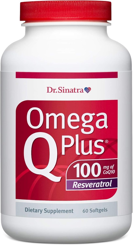 Dr. Sinatra Omega Q Plus 100 Resveratrol - Omega-3 보충은 심장 건강을 지원하고 CoQ10와 Resveratrol (60 softgels)의 100mg를 가진 산화 방지제 힘을 제공합니다