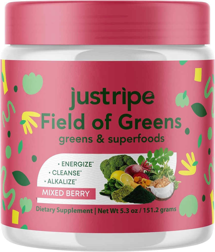 유기 Spirulina, Chlorella, Beet 뿌리 분말 - Bacillus Coagulans Probiotic, 식물 기반 혼합 지원 Gut Health, Immunity, 28 Scoops - 혼합 Berry