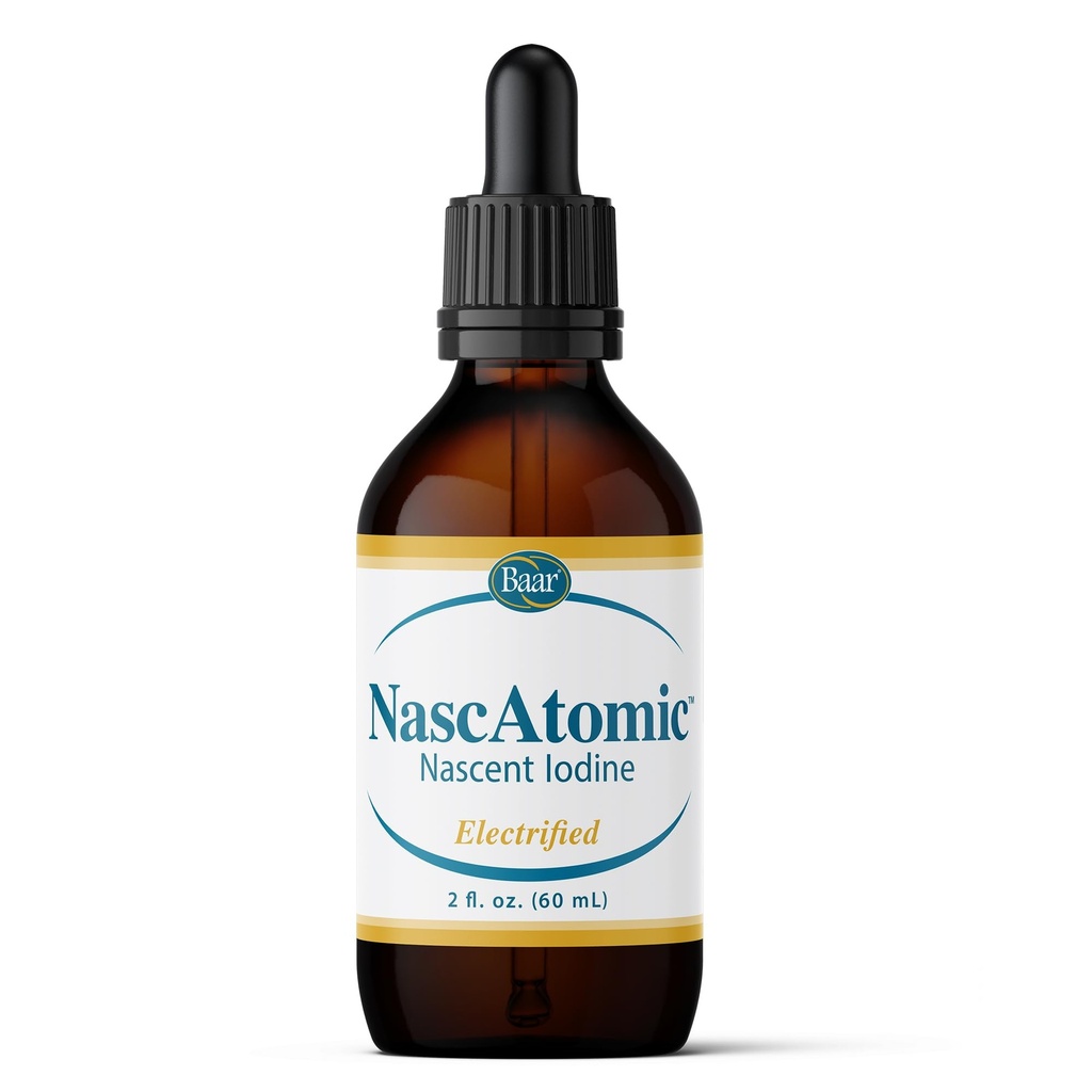 BAAR NascAtomic Electrified Nascent Iodine Liquid Drops, 에너지, 활력, Metabolism Boost, Detox, Immune Support, Mental Clarity & Thyroid Health, 2 fl oz (패키지 1)를 위한 유력한 2% 공식