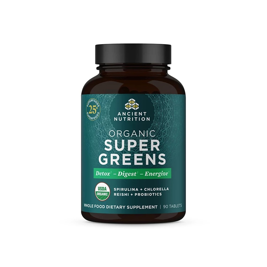 Probiotics와 함께 고대 영양 슈퍼 그린, Spirulina, Chlorella, Moringa 및 Resilient Probiotic, 30 인분, 90 인분