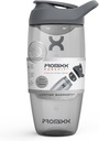 Promixx Pursuit Protein Shaker Bottle (24 oz) - Silent No-Ball 믹서, 누출 방지 뚜껑, BPA / BPS 및 Phthalate-Free ECOZEN - 단백질 쉐이크, Pre & Post-Workout 스무디를위한 쉬운 청소 셰이커 컵