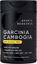 스포츠 연구 Garcinia Cambogia 추출 (60% HCA) 추가 버진 유기 코코넛 오일 | Non-GMO, Soy & Gluten 무료 (180 액체 Softgels)