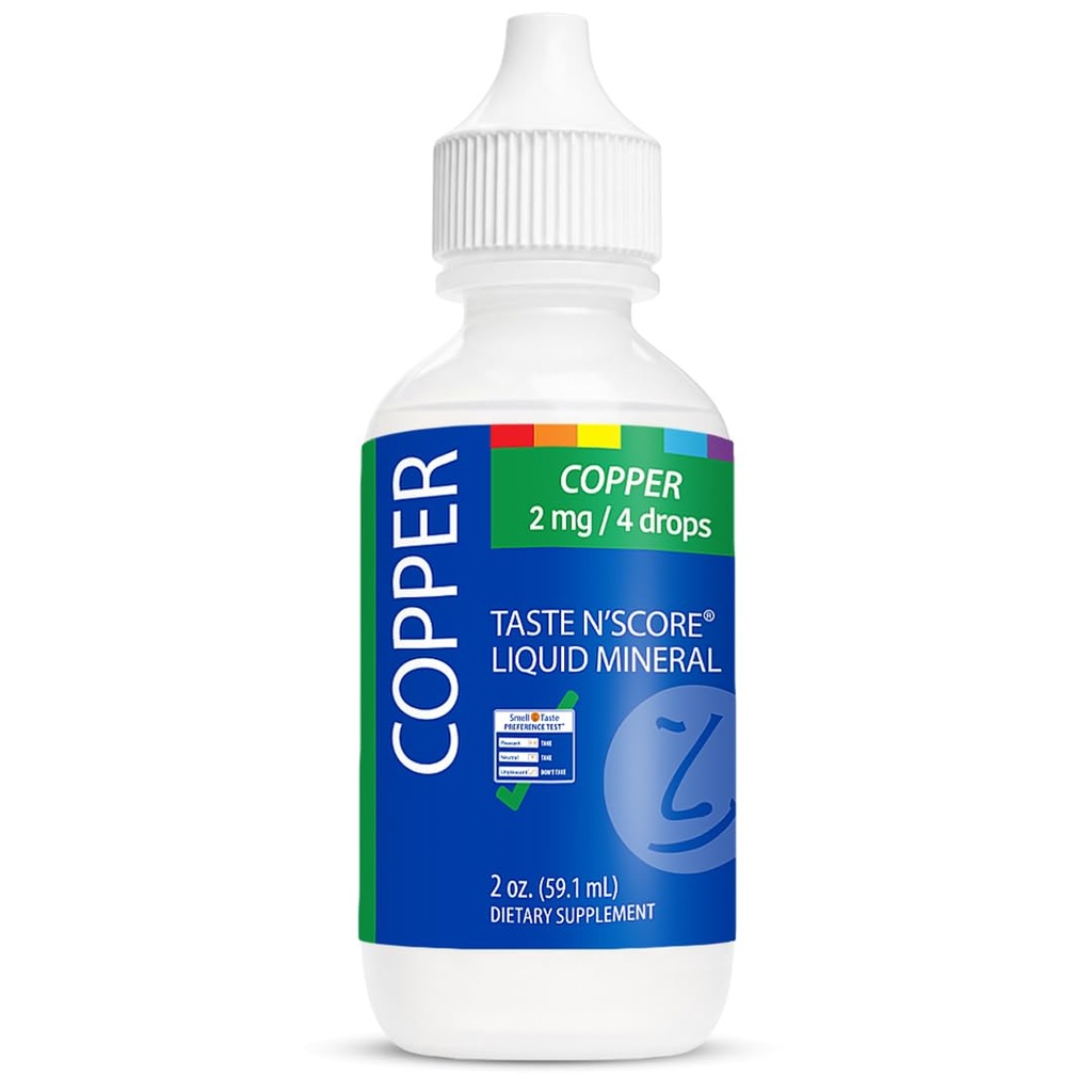 맛 N' 점수 구리 액체 이오니아 보충교재; 순수한 100%; 2 mg; 177 서빙