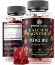 [ 5 in 1] 마그네슘 비타민 B12 비타민 K2 & 비타민 D3를 가진 여자 & 남자를 위한 칼슘 Gummies | 성인 100mg를 위한 칼슘 보충교재, 대인 50mg를 위한 마그네슘 보충교재 | Vegan | Non-GMO