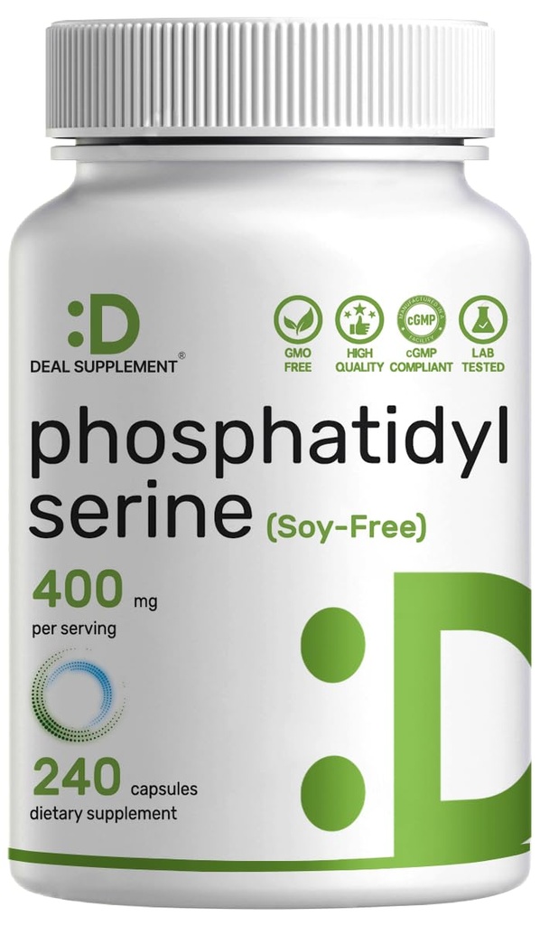 Phosphatidylserine 보충교재, 400mg 서빙, 240의 캡슐 – Soy 자유로운 해바라기 Lecithin 근원