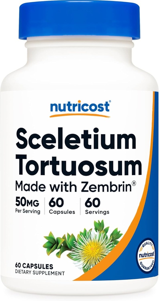 Nutricost Zembrin (Sceletium Tortuosum) 60 캡슐 (50mg 각) - 채식 캡슐, 비 GMO, 글루텐 무료