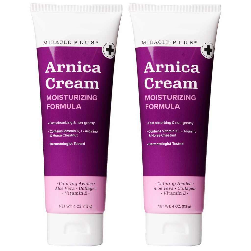 Miracle Plus Arnica 크림 추가 강도 Bruise Relief Lotion for Bruising and Swelling On Skin | Arnica Gel, 비타민 K 크림, 스킨 케어 | 말 호두, 2-Pack
