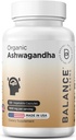 인증 유기농 Ashwagandha 1600mg, 120 Veg 캡슐 - 수면 및 균형 에너지 레벨 지원 (120 Count (Pack of 1))