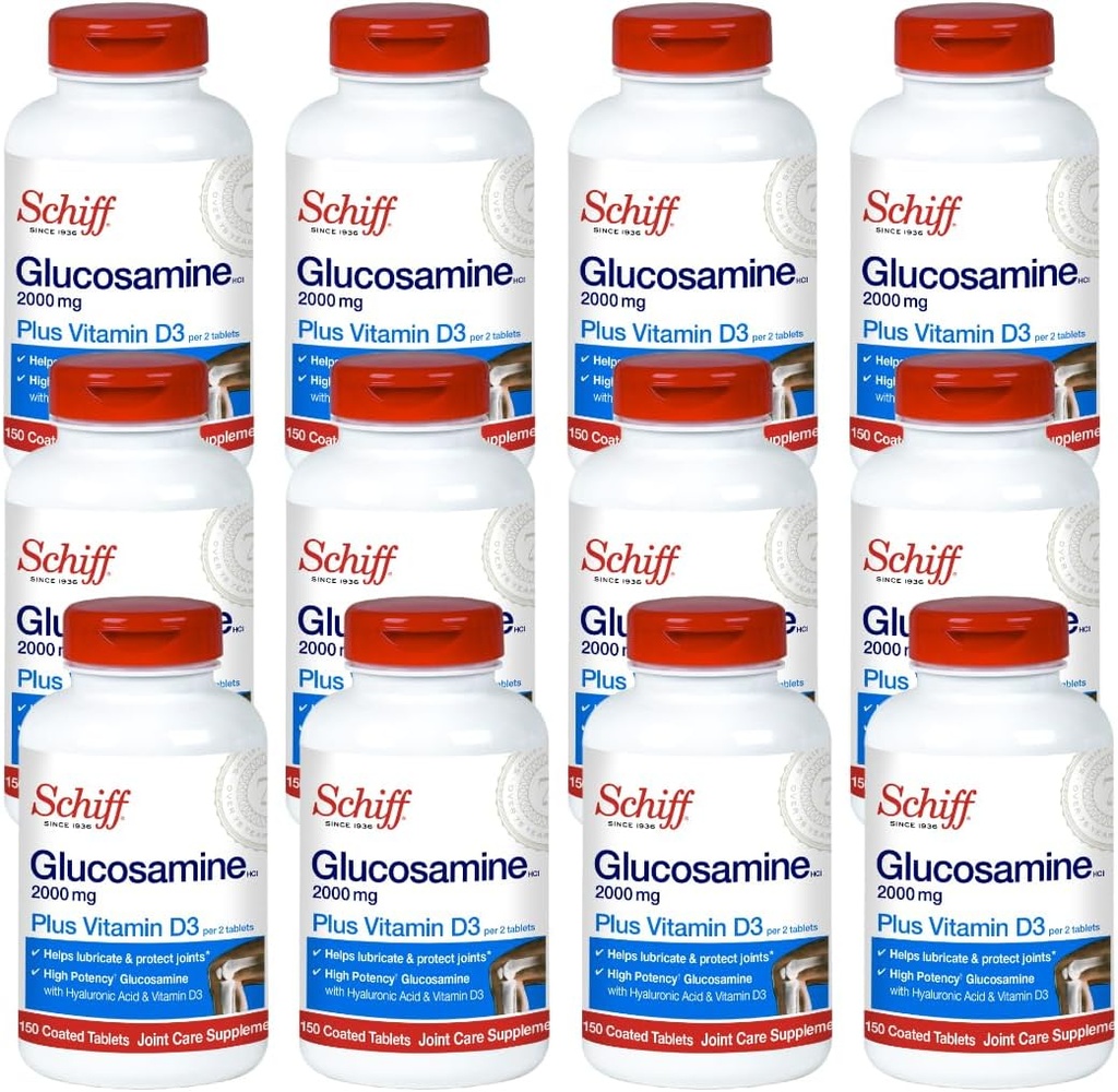 Hyaluronic 산 합동 보충교재, 150 ct (12의 포장)를 가진 Schiff Glucosamine 2000mg