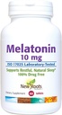 NEW ROOTS HERBAL 수면 보충 | Pure Melatonin 10 mg (60 정제 - 3 개월 공급), Non Habit Forming, Natural Sleep Aid, Non-GMO