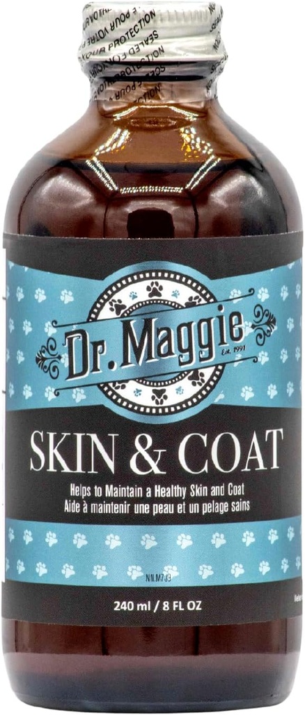 Dr. Maggie Skin and Coat | 생선 기름, 플럭스, 올리브 오일의 오메가 3 보충 | 240 ml