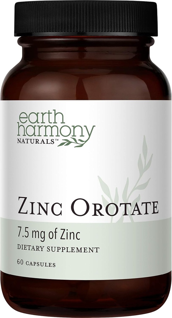 아연 Orotate 7.5mg 채식 보충교재 - 강한 산화 방지제 재산 지원 면역 체계 기능, 에너지와 대사 - 간결, 뼈, 합동 & 심장 건강 - 비 GMO & 글루텐 자유로운 - 60의 캡슐