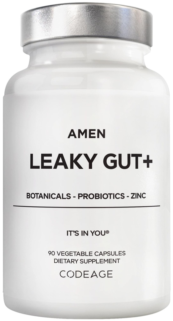 Amen Leaky Gut 보충교재 - Bioavailable L 글루타민, 아연, 심황, DGL Licorice 뿌리를 가진 진보된 공식 - Marshmallow 뿌리 - Probiotics & Fermented Prebiotics - Vegan, 비 GMO - 90의 캡슐