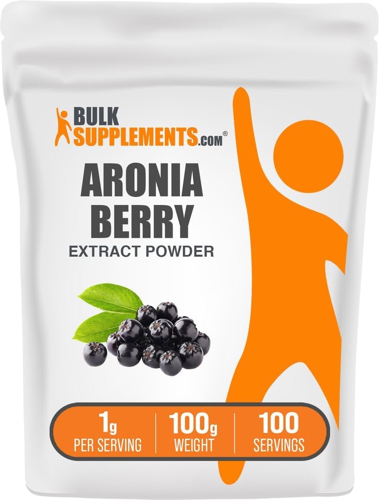 BulkSupplements.com Aronia 추출물 분말 - Aronia Berry Extract, Chokeberry Supplement - Gluten 무료, 서빙 당 1g, 100g (3.5 oz) (팩 1)
